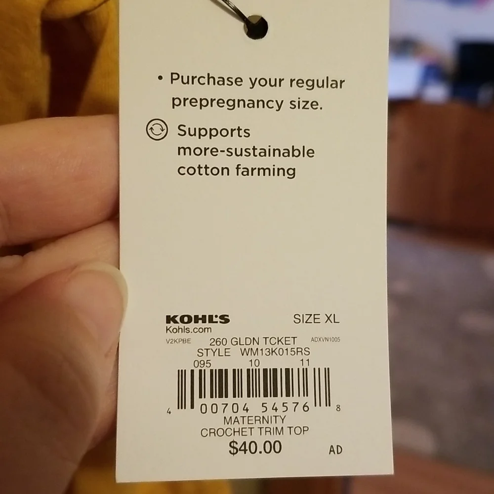 NWT Sonoma Mustard Yellow Babydoll Maternity Top - XL - Picture 3 of 4